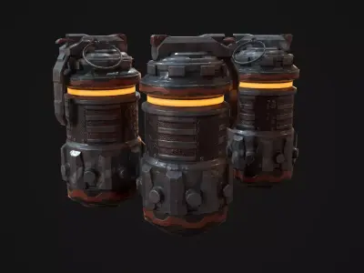 Sci-Fi Grenade Low-poly 3D model