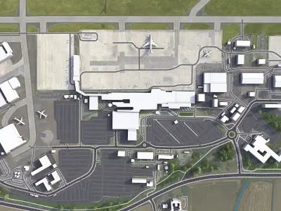 East Midlands - Airport - EMA Low-poly 3D model