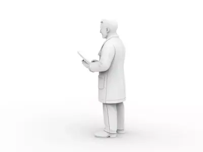 Doctor with Clipboard 3D Printable 3D print model