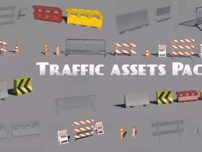 Ultimate Low-Poly Road Pack for Game Development Low-poly 3D model