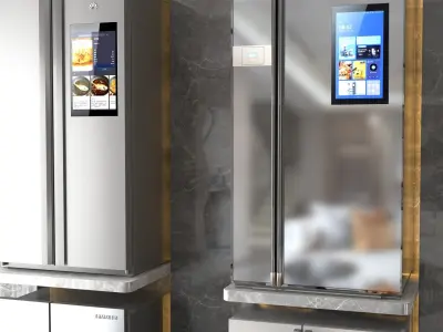 Double-door refrigerator 3D model