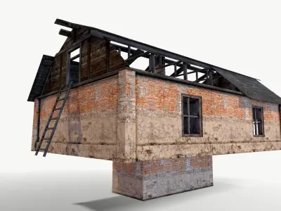 An Old House f Low-poly 3D model