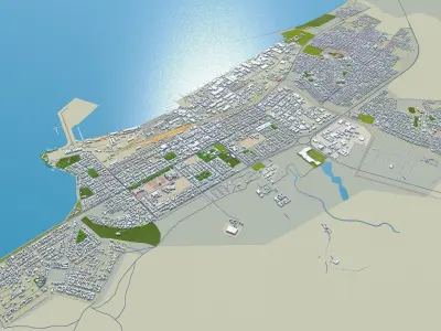 Walvis Bay Namibia 15km AI Low-poly 3D model