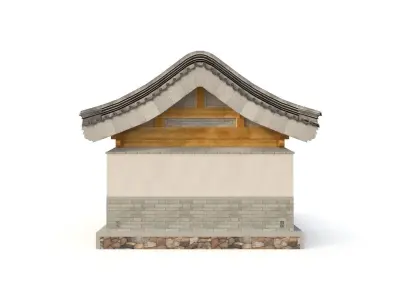 Ancient Chinese Architecture Distribution room 02 Low-poly 3D model