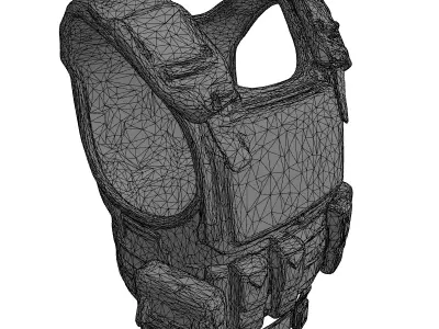 SciFi Tactical Body Armor Low-poly 3D model