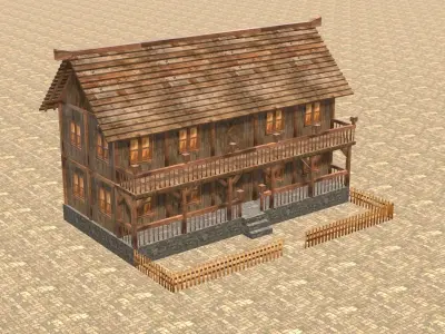 Medieval house fourteen 6 Low-poly 3D model