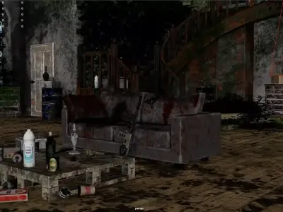 Post-Apocalyptic Hideout Weapons Pack High Poly Render Scene 3D model