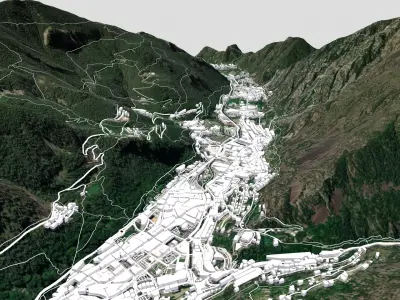 Cityscape Andorra la Vella in Andorra  3D model