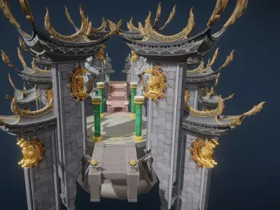 SkyCity Low-poly 3D model