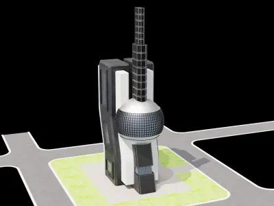 SCI FI Building Low-poly 3D model