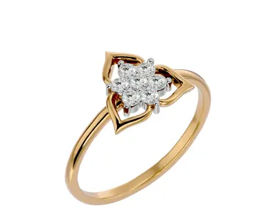 Light Minimalist Diamond Ring 3D print model 36