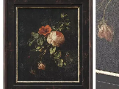 Classic frame with floral still life 3D model
