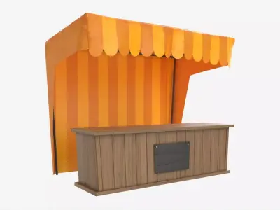 Market Fair Stall with Canopy 02 3D model