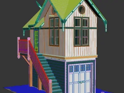Wooden forest house 3D model