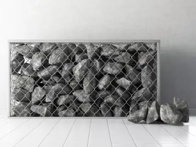 Gabion of rock stones 3D model