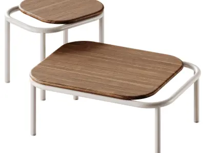 DESERT Wooden Coffee Table set  3D model