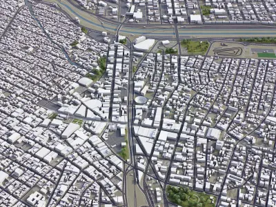 Ciudad Juarez Low-poly 3D model