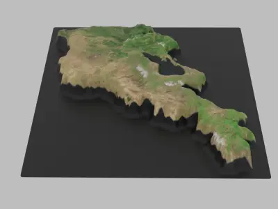 Armenia Map Low-poly 3D model