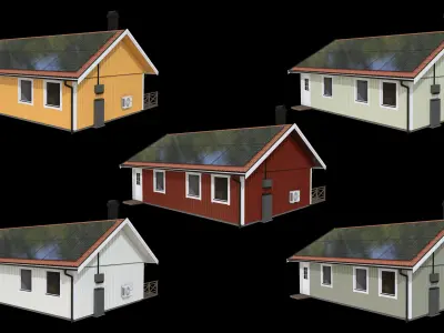 Scandinavian House with renewable energy 3D model