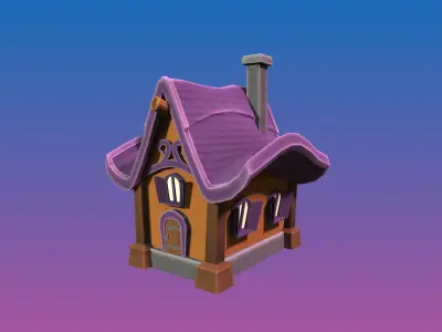 Fantasy Cabin 3D Game asset Low-poly 3D model