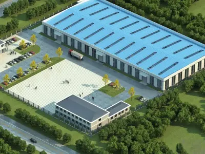 Modern Industrial Facility 3D model