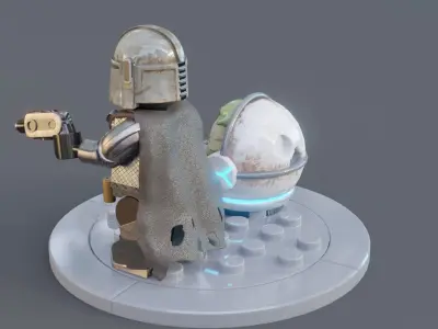 Mandalorian and grogu  3D model