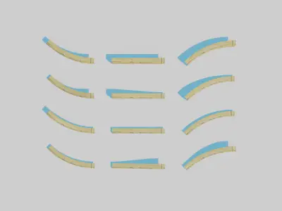 Yellow Curb Pack Low-poly 3D model