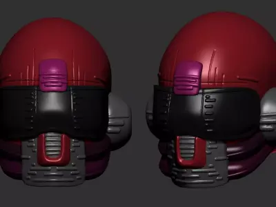 helmet high poly sculpt 3d printable ver 7 3D model 3D model 210