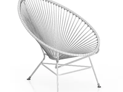 Round Black Wire Chair 3D model