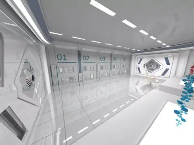 Sci-fi Room Fly-Through 3D model