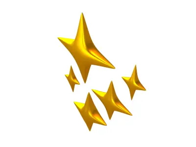Sparkling Symbol v1 005 Low-poly 3D model