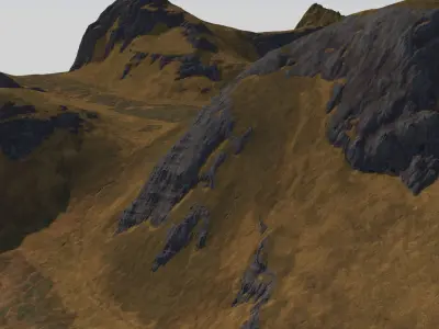 Landscape Mountain Pass Low-poly 3D model