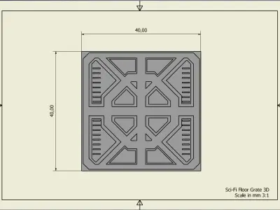 Sci-Fi Floor Grate 3D 3D print model