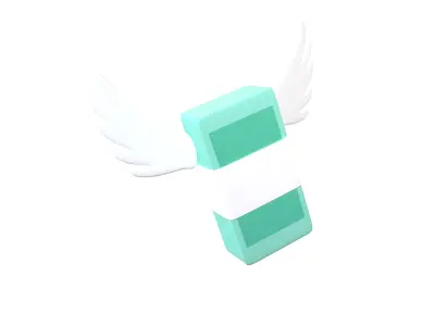 Cartoon Money With Wing V1 002 Low-poly 3D model