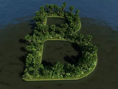 B Alphabet Island 3D model