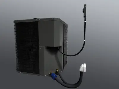 Air conditioning condenser unit Low-poly 3D model