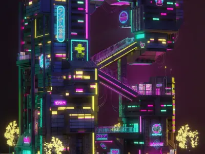 ABC Lettered Buildings - 36 Days of Type 3D model