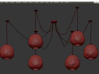 Regina Andrew Molten Spider Natural chandelier Low-poly 3D model