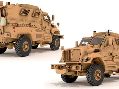  Military Armored Vehicle Sandy Rigged for Maya 