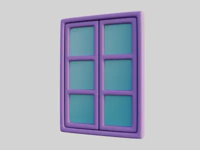 Cartoon Window 4a 3D model