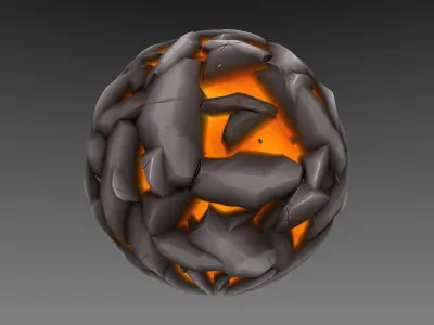Ice and Lava - Stylised PBR Texture - Material 3D model