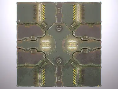 PBR Sci-Fi Spaceship Texture 28 Low-poly 3D model