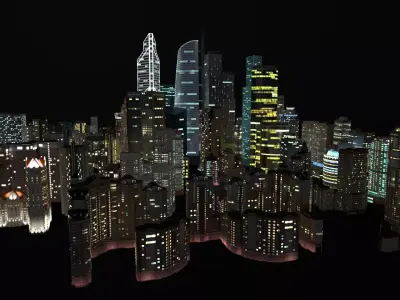 City Buildings Pack Vol4 301-400 With LODs Low-poly 3D model