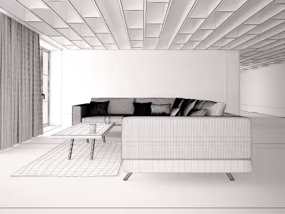 Home and Office - The dark sofa furniture design 05 3D model