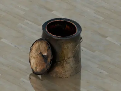 Rustic paint can Low-poly 3D model