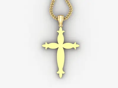 Light Gold 18K Cross Pendant 1CP089 3D print model