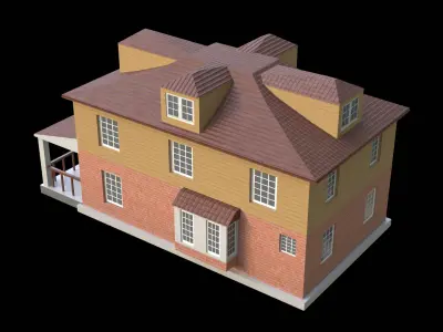 Suburban Building 5 Low-poly 3D model