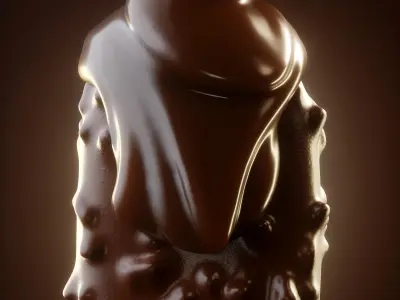 Magnum Animated chocolate ice cream on stick 3D model