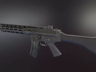 Daewoo K2 Rifle Low-poly 3D model
