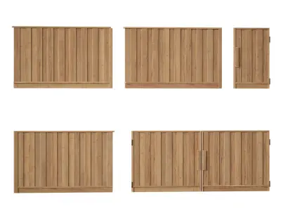 Wooden fence 3D model